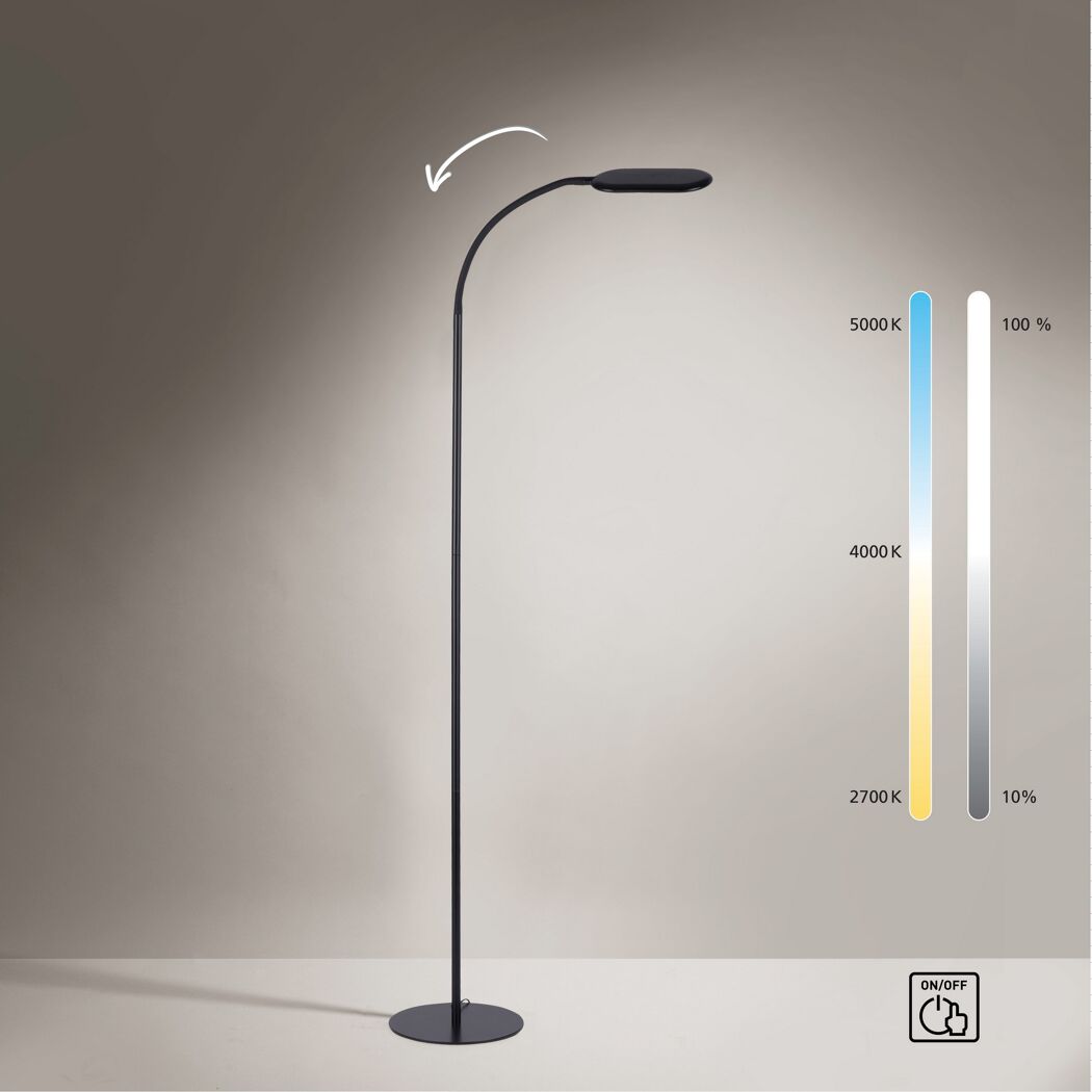 LED-Stehlampe 'Kelly' dimmbar 7 W 1180 lm warmweiß bis tageslichtweiß 63 x 175 x 63 cm