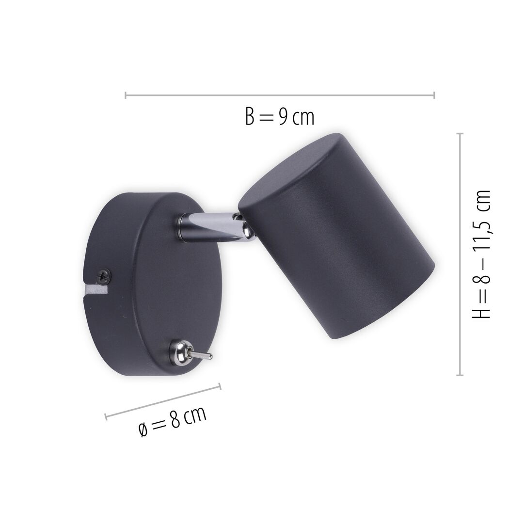 LED-Spot 'Tarik' 1-flammig GU10 4,5 W 360 lm warmweiß 9 x 11,5 x 12 cm