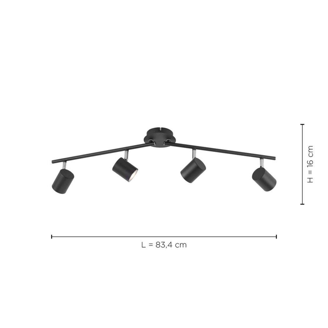 LED-Spot 'Tarik' 4-flammig GU10 18 W 360 lm warmweiß 83,4 x 16 x 76,5 cm