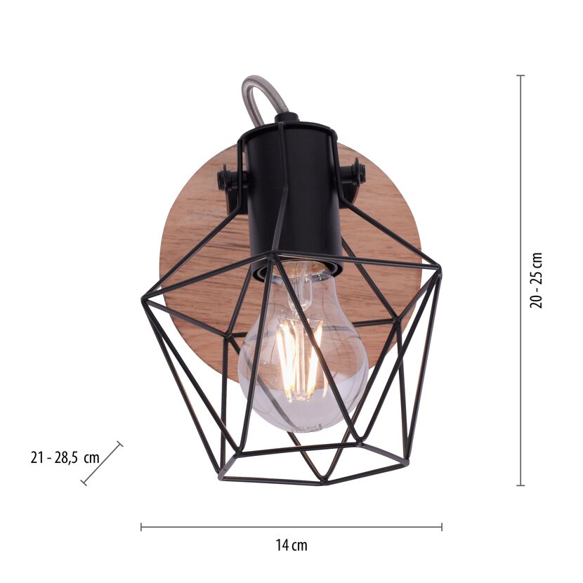 Spot 'Jaro' 1-flammig E27 60 W 28,5 x 25 x 21 cm