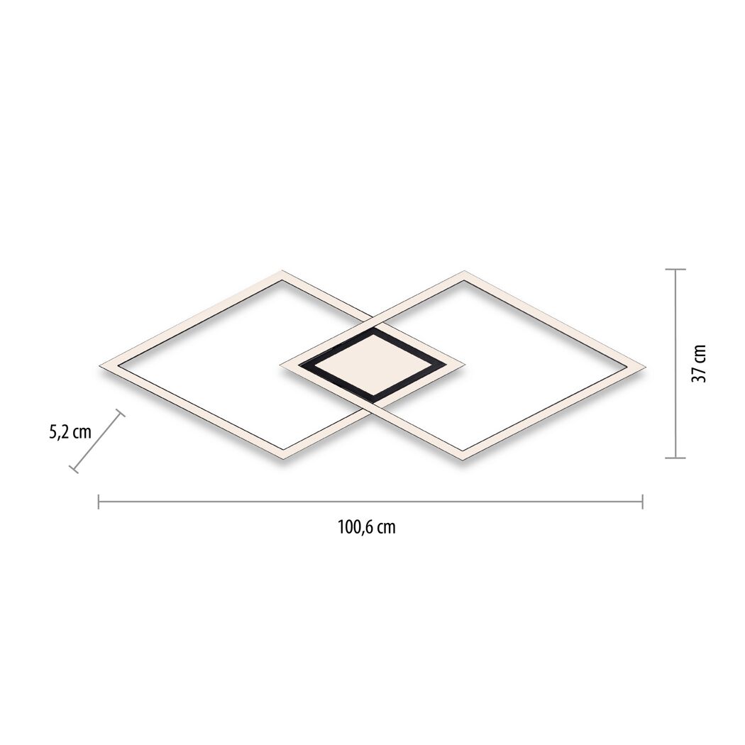 LED-Deckenleuchte 'Asmin' 45 W 5600 lm warmweiß 106 x 5,2 x 37 cm