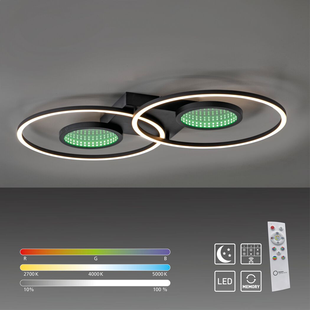 LED-Deckenleuchte 'Tunel' dimmbar 35,8 W 3600 lm warmweiß, neutralweiß, Farbwechsler 70 x 7 x 39 cm