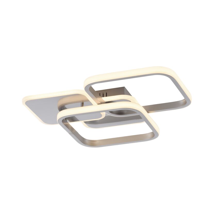 Silberne LED-Deckenleuchte SEVENTA, eckig