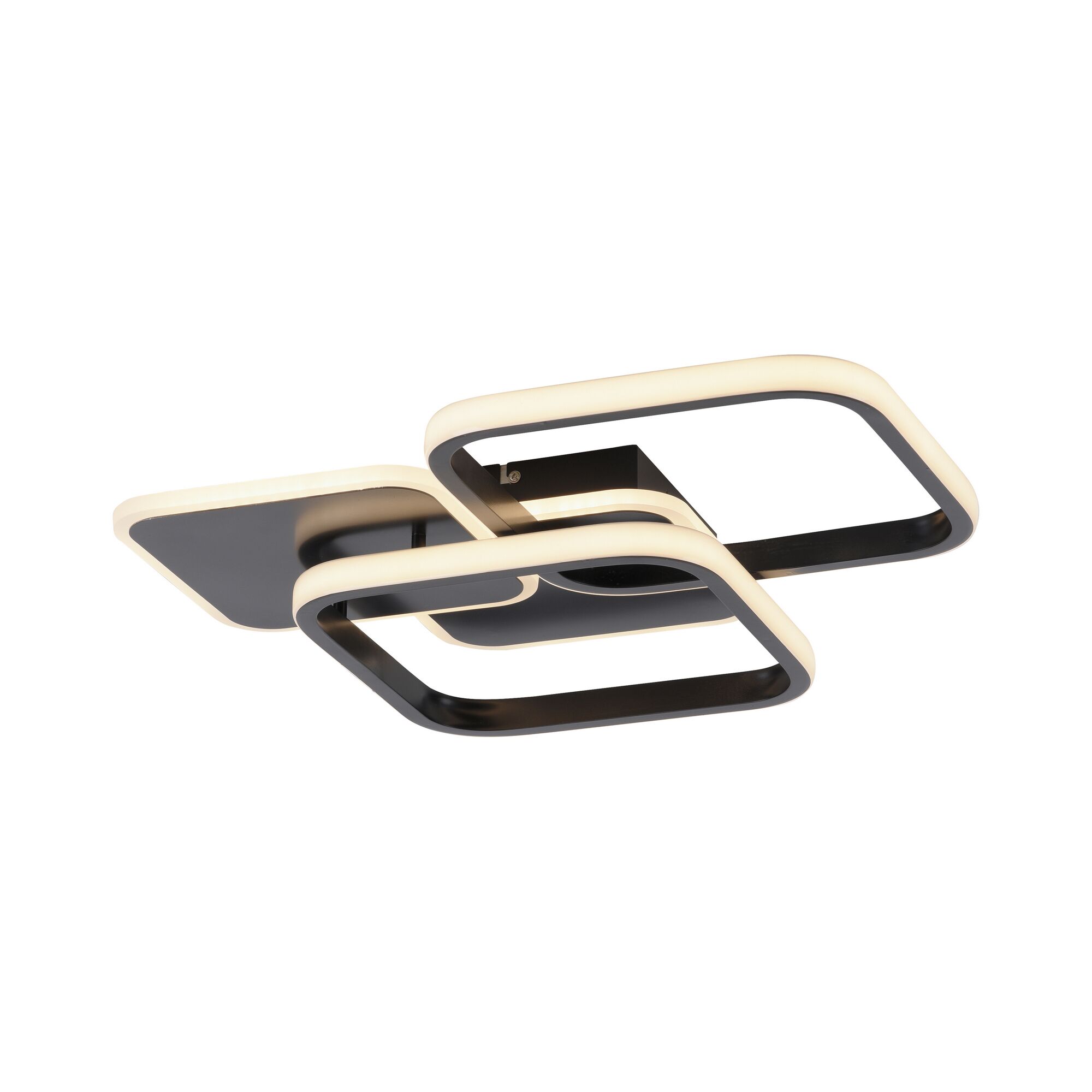 Schwarze, eckige Deckenleuchte SEVENTA aus Acryl