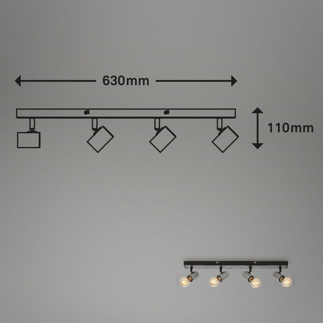 Spot 4-flammig E27 5 x 11 x 63 cm