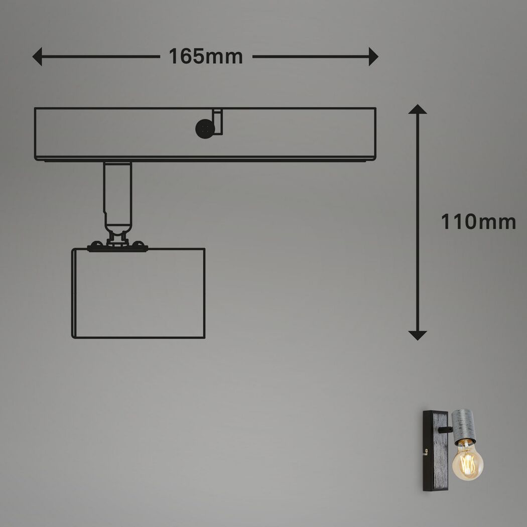 Spot 1-flammig E27 5 x 11 x 16,5 cm