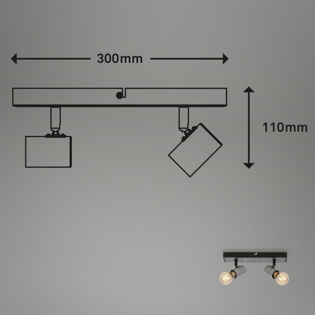 Spot 2-flammig E27 5 x 11 x 30 cm