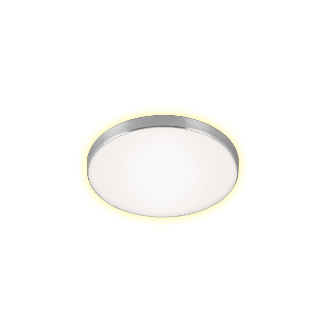Runde LED-Deckenleuchte mit silbernem Rand