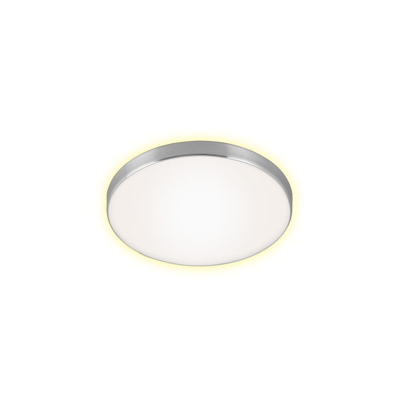 Runde LED-Deckenleuchte mit silbernem Rand