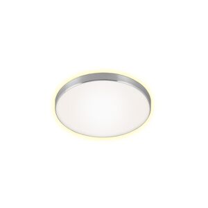 LED-Deckenleuchte alu/weiß 1200 lm Backlighteffekt Ø 28,5 x 6 cm