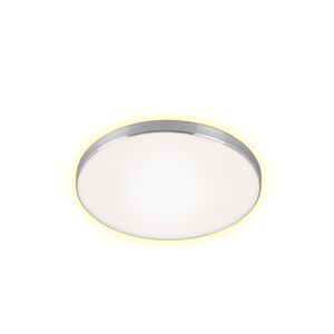 LED-Deckenleuchte alu/weiß 1850 lm Backlighteffekt Ø 35,5 x 6,5 cm