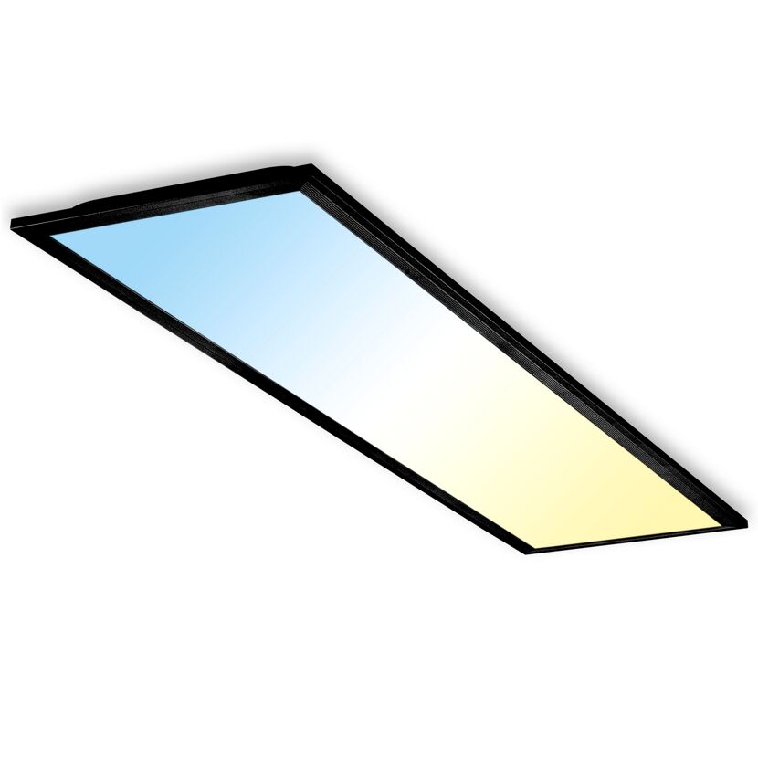 LED-Panelleuchte schwarz CCT 2600 lm Fernbedienung 100 x 25 x 6 cm