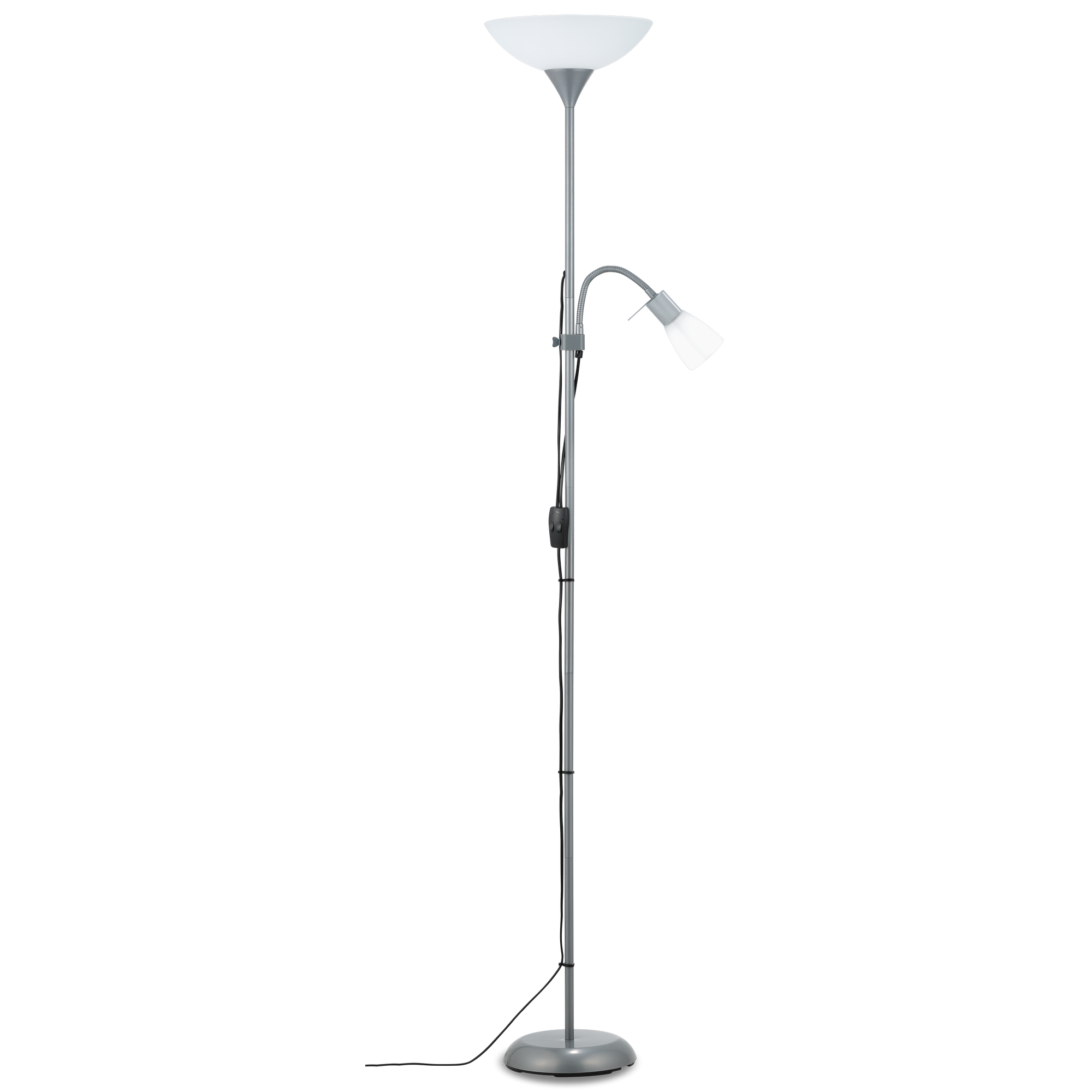 Stehleuchte 'Mona' silber 2-flammig 175 cm