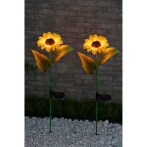 Gartensolarleuchte 'Sonnenblume' 74 x 15 cm 10 LEDs