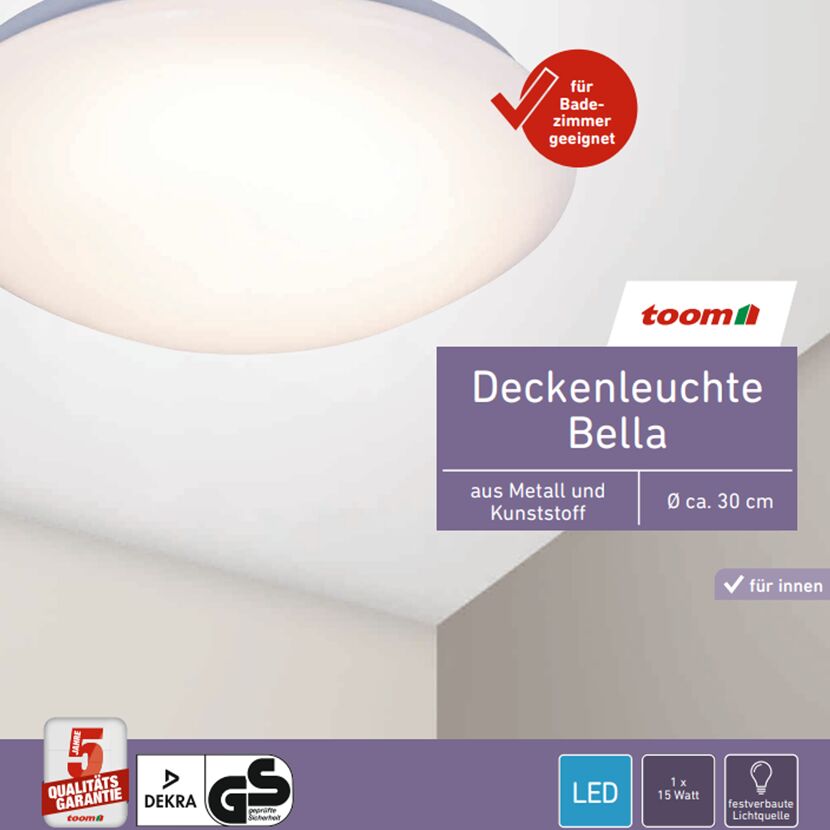 runde LED Deckenleuchte Bella, weiß