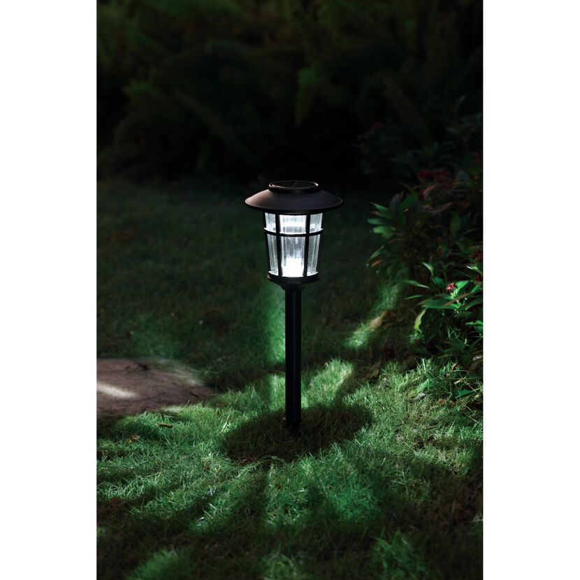 Solar-Wegeleuchte im Garten bei Nacht