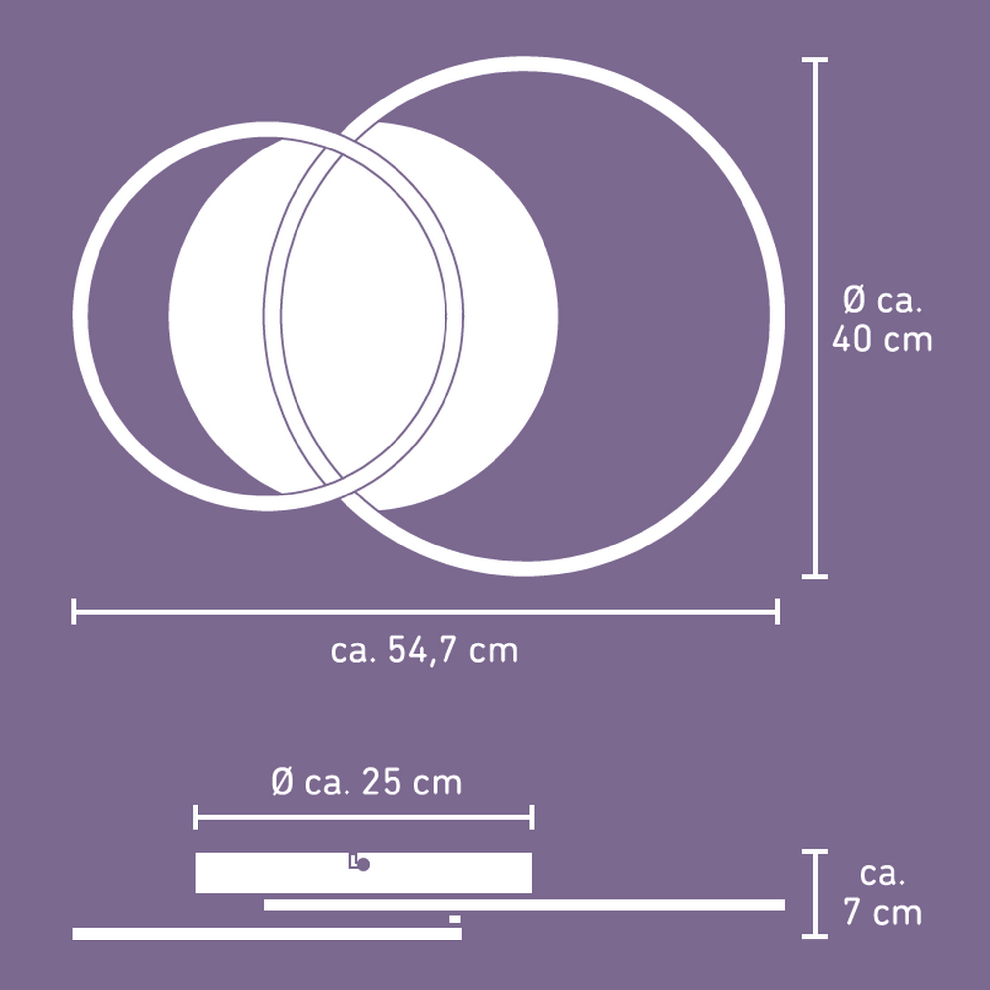 LED-Deckenleuchte 'Fabienne' CCT 24 W 2400 lm 55 x 40 cm