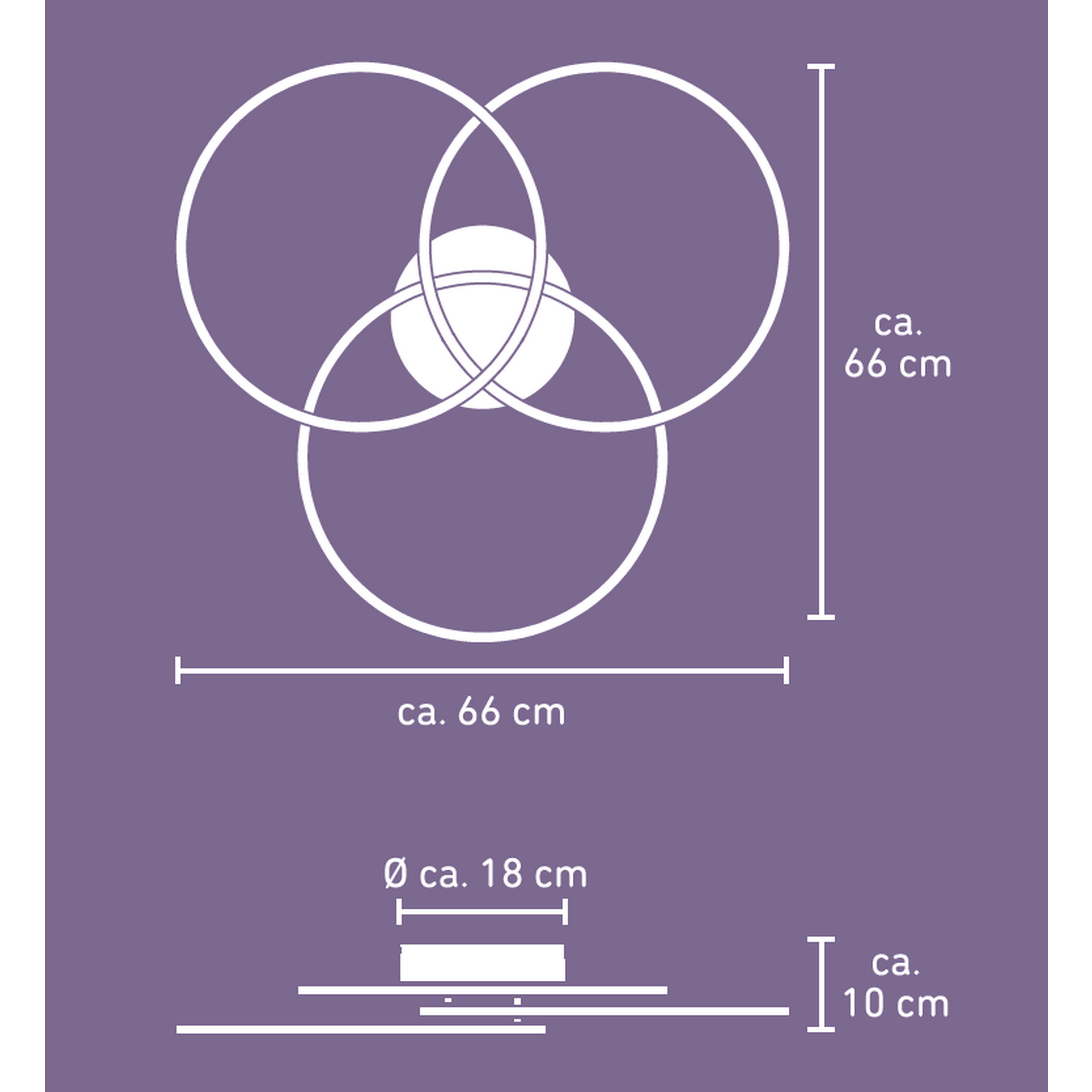LED-Deckenleuchte 'Fabienne' CCT 60 W 6000 lm 66 x 66 cm