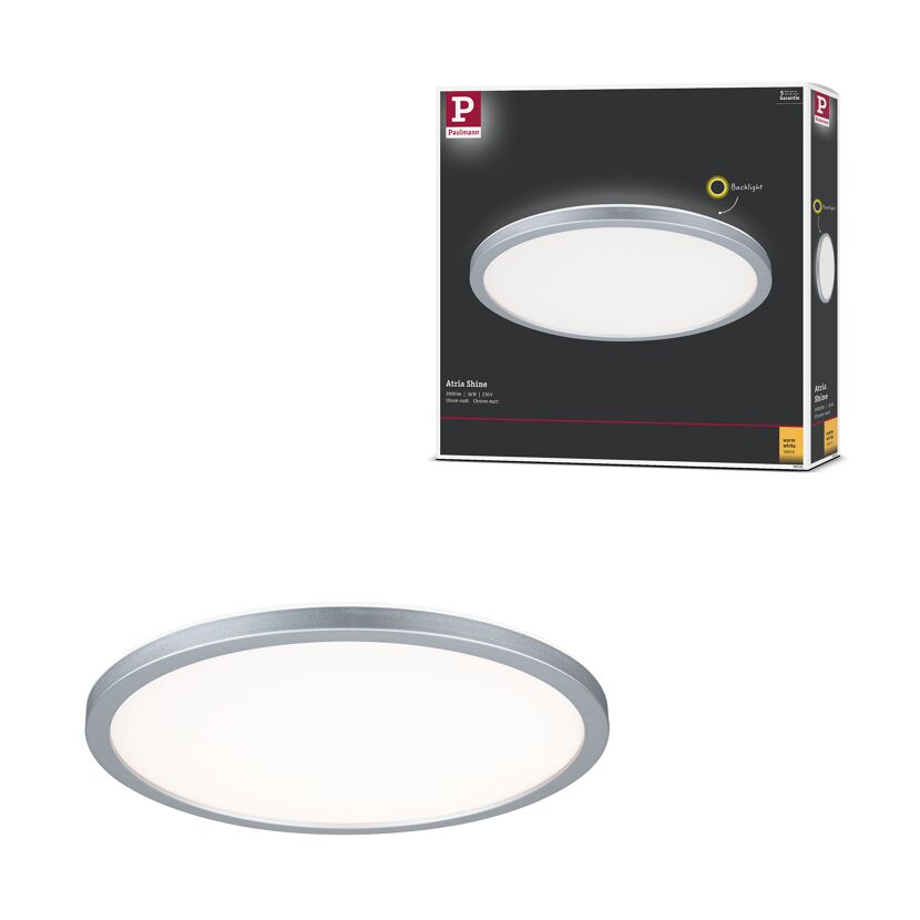 LED-Panel 'Atria Shine Backlight Warmweiß' 16 W chrom matt