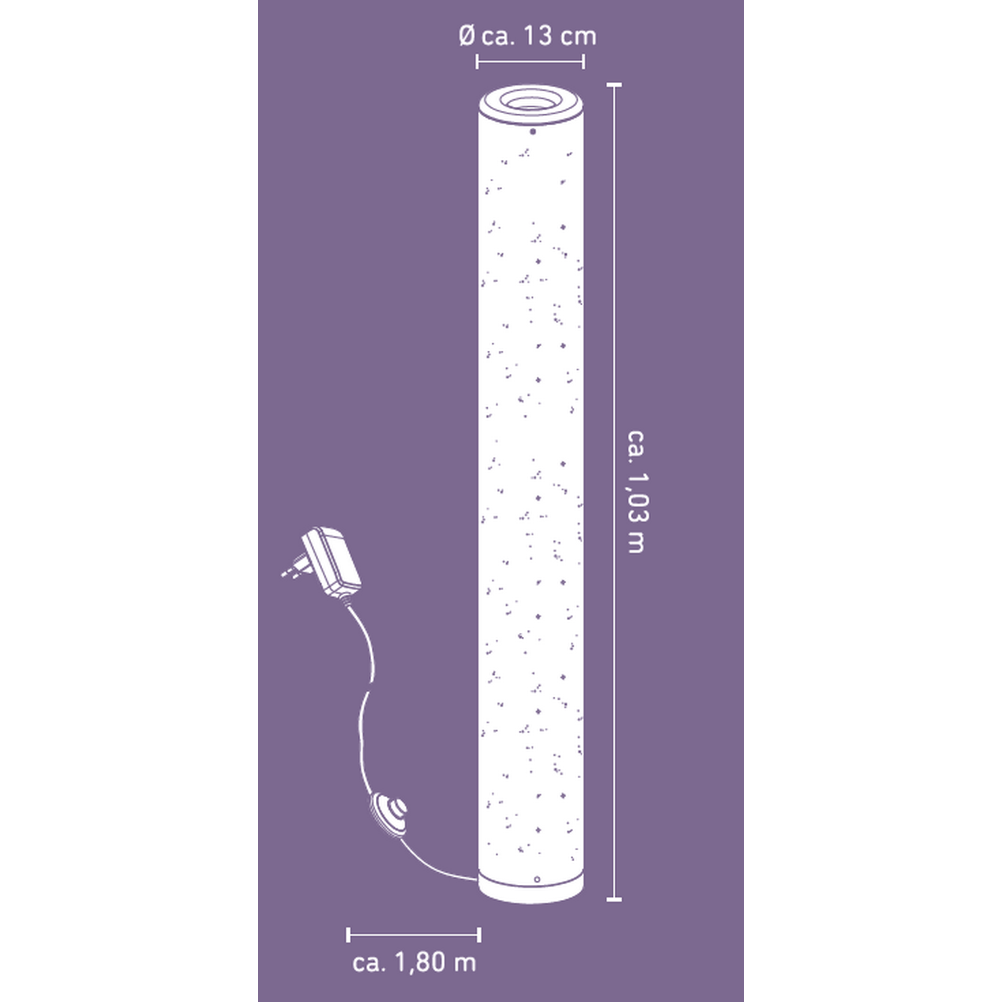 LED-Stehleuchte 'Hailey' mit Sternenhimmeleffekt und Farbwechsler weiß Ø 13 x 100 cm