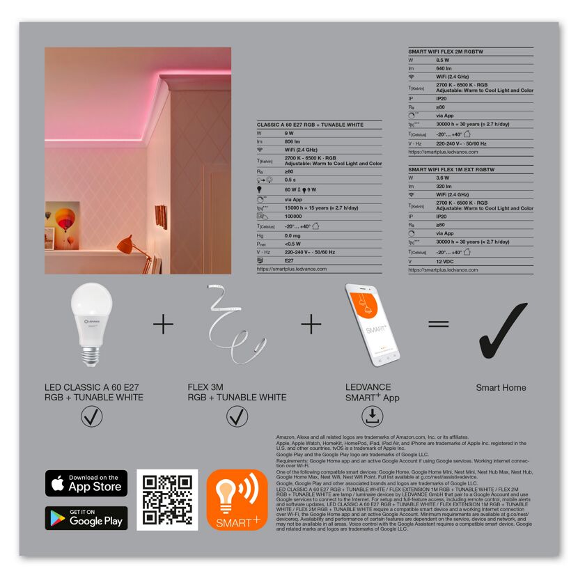 LED-Lampe 'Smart+ WiFi FLEX AND CL A60 KIT'