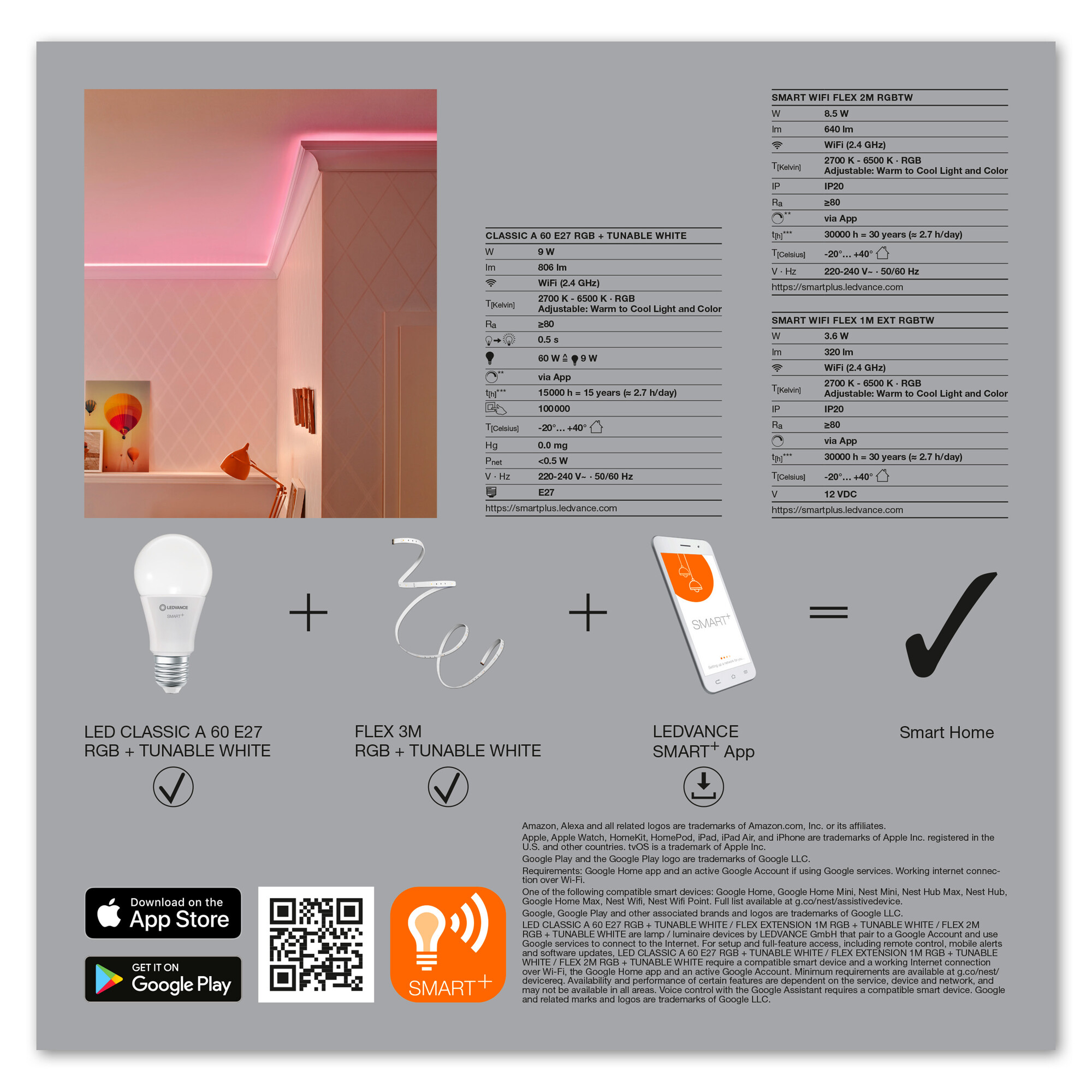 LED-Lampe 'Smart+ WiFi FLEX AND CL A60 KIT' + product picture