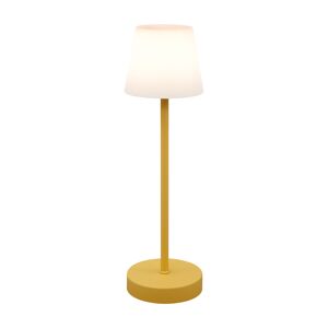 Akku-LED-Tischleuchte 'Marlo' gelb/weiß mit USB-Ladekabel Ø 11 x 38 cm