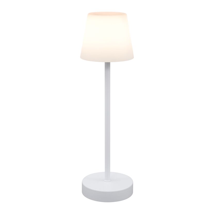 Akku-LED-Tischleuchte 'Marlo' weiß mit USB-Ladekabel Ø 11 x 38 cm