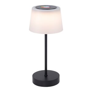 Akku-LED-Tischleuchte 'Leano' schwarz/weiß mit Farbwechsel, USB-Ladekabel Ø 12,8 x 30,5 cm
