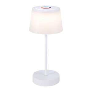Akku-LED-Tischleuchte 'Leano' weiß mit Farbwechsel, USB-Ladekabel Ø 12,8 x 30,5 cm