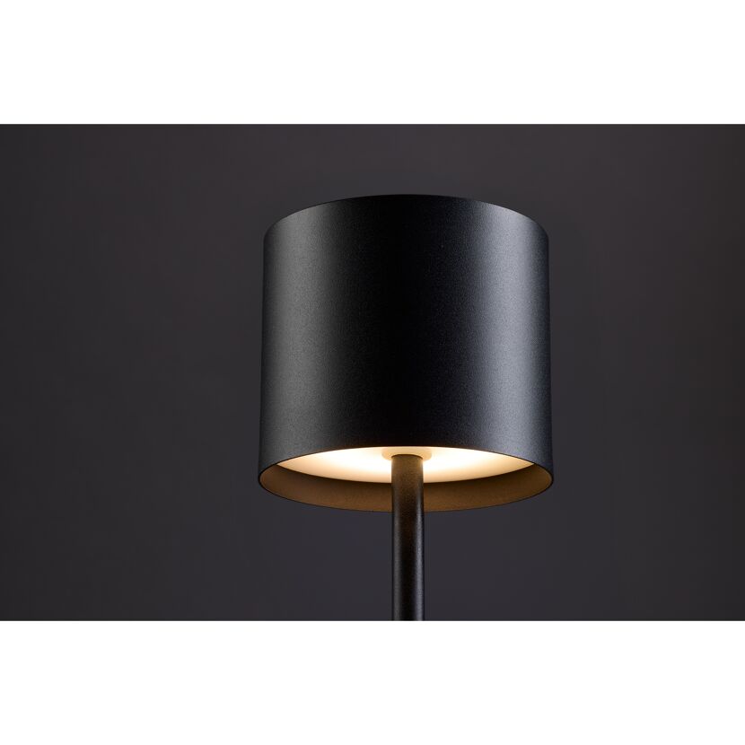 Akku-LED-Tischleuchte 'Finn' schwarz mit Ladestation Ø 12,5 x 39,5 cm