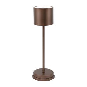 Akku-LED-Tischleuchte 'Finn' braun-metallic mit Ladestation Ø 12,5 x 39,5 cm
