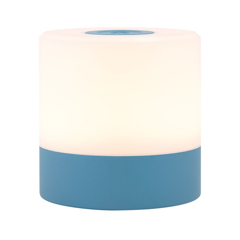 Akku-LED-Tischleuchte 'Louis' blau/weiß mit USB-Ladekabel Ø 7,2 x 7,2 cm