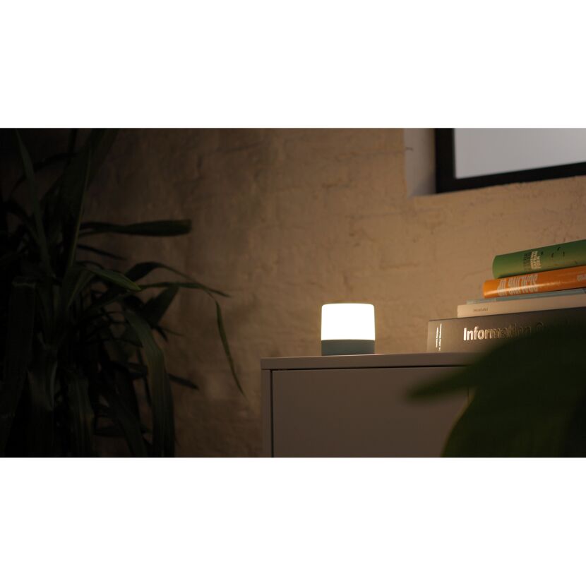 Akku-LED-Tischleuchte 'Louis' blau/weiß mit USB-Ladekabel Ø 7,2 x 7,2 cm