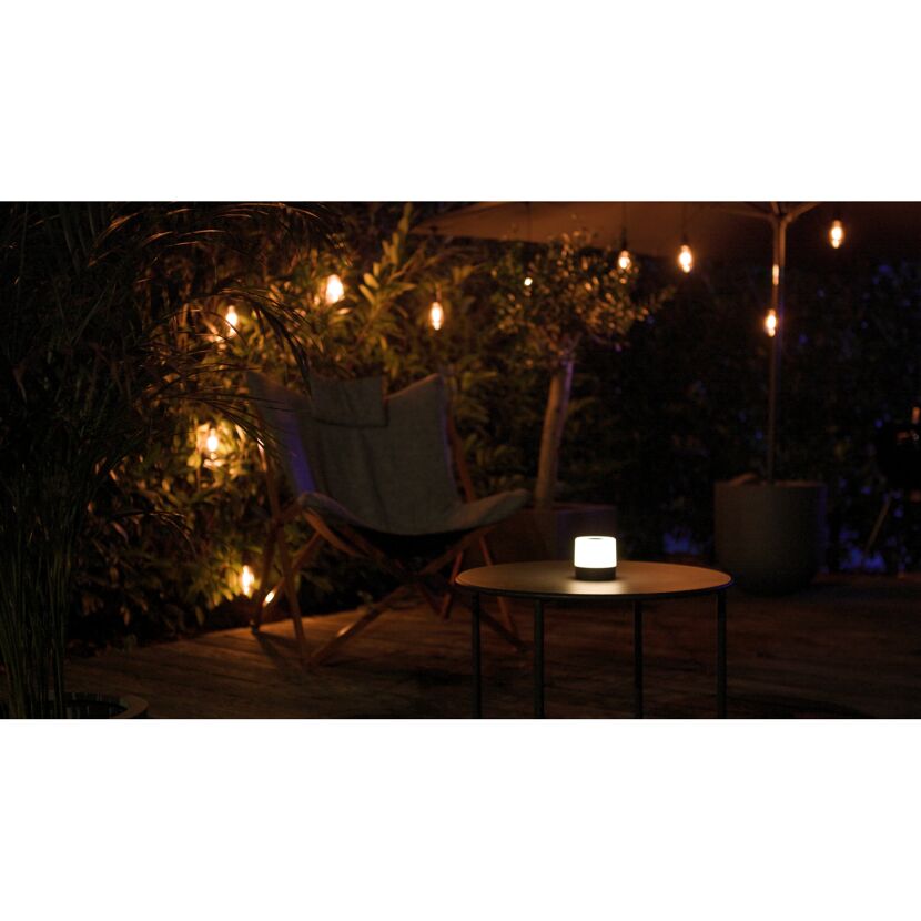 Akku-LED-Tischleuchte 'Louis' blau/weiß mit USB-Ladekabel Ø 7,2 x 7,2 cm
