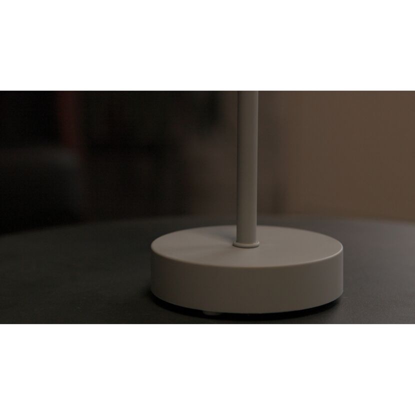 Akku-LED-Tischleuchte 'Marlo' grau/weiß mit USB-Ladekabel Ø 11 x 38 cm