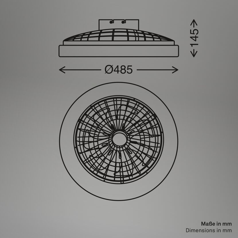 LED-Deckenleuchte mit Ventilator CCT weiß Ø 48,5 cm