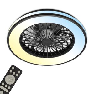 LED-Deckenleuchte mit Ventilator CCT schwarz Ø 48,5 cm