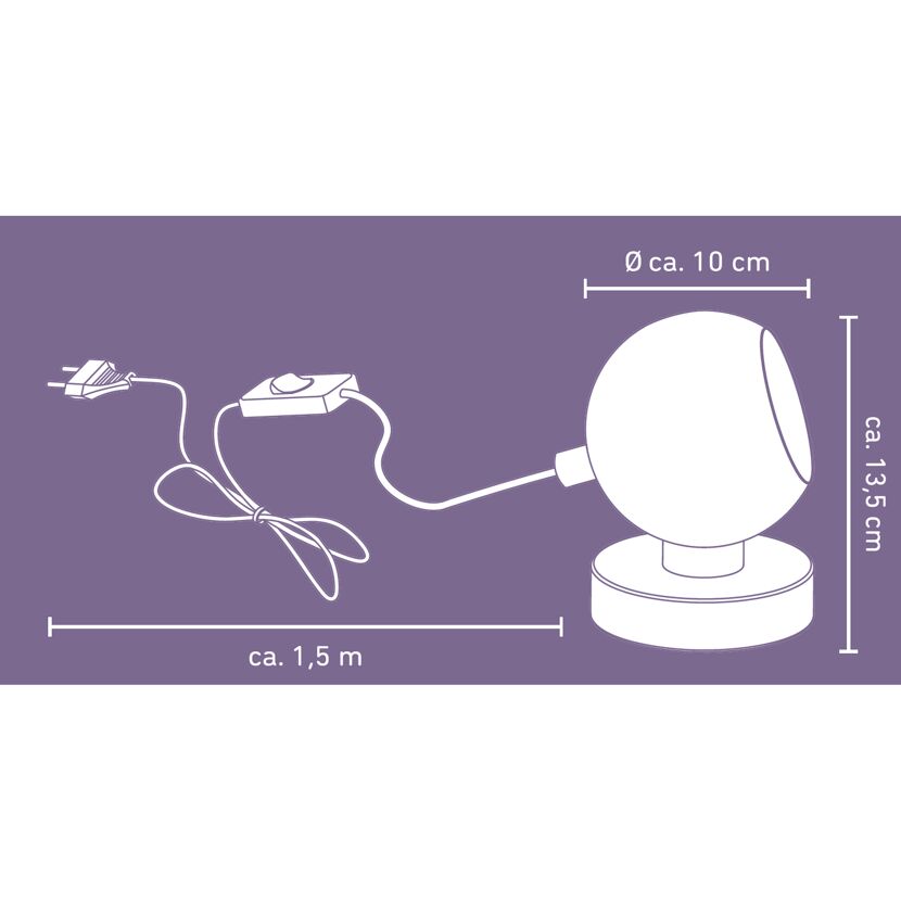 Magnet-Tischleuchte 'Viola' schwarz Ø 10 x 13,5 cm