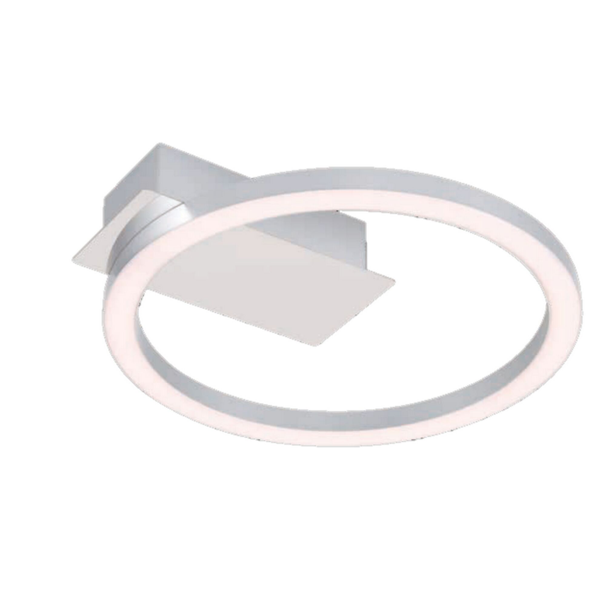 Silberne LED-Deckenleuchte in Ringform
