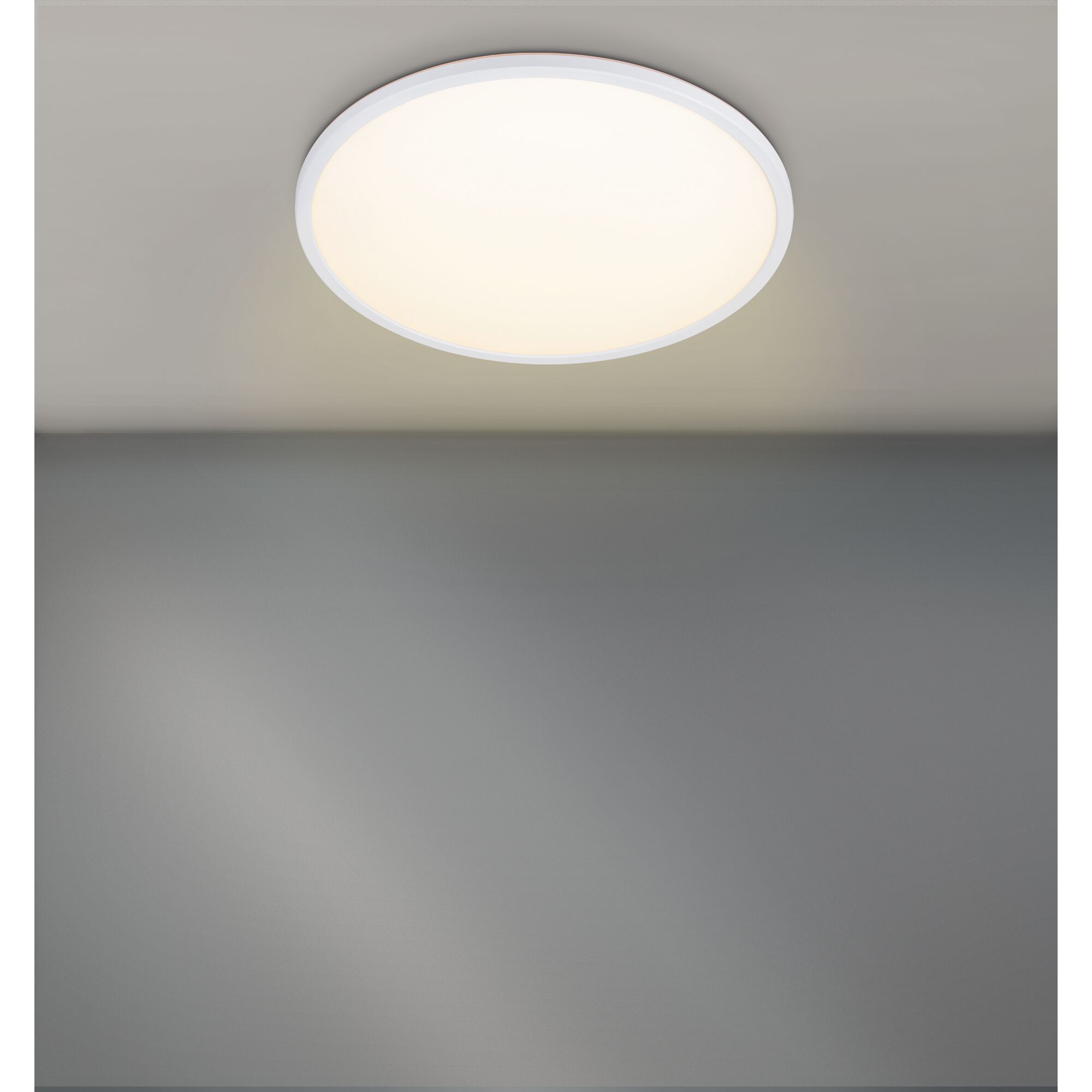 Runde, weiße Deckenleuchte