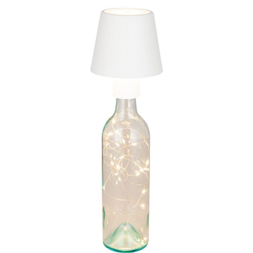 LED Lichterkette in Flasche mit Lampenschirm