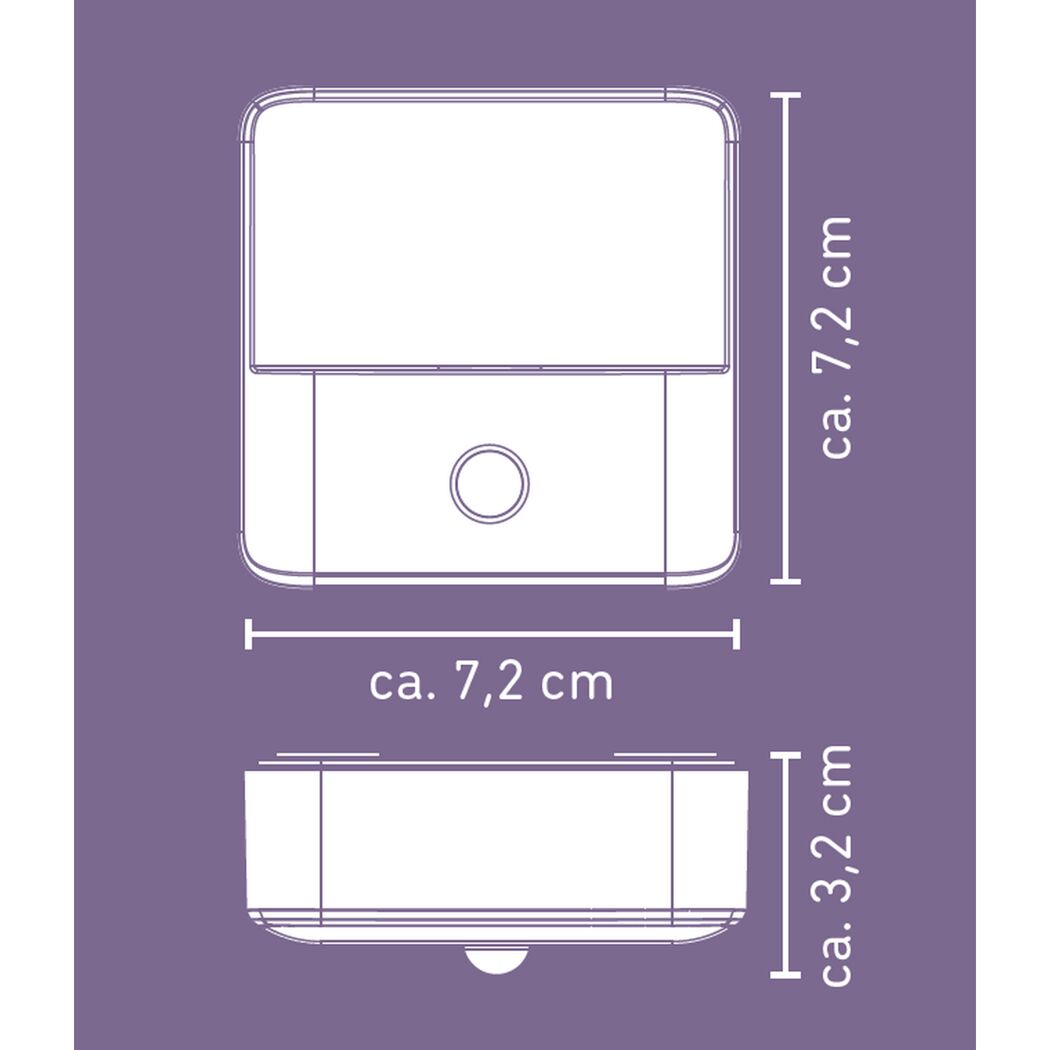LED-Nachtlicht 'Jana' warmweiß 7,2 x 7,2 x 3,2 cm
