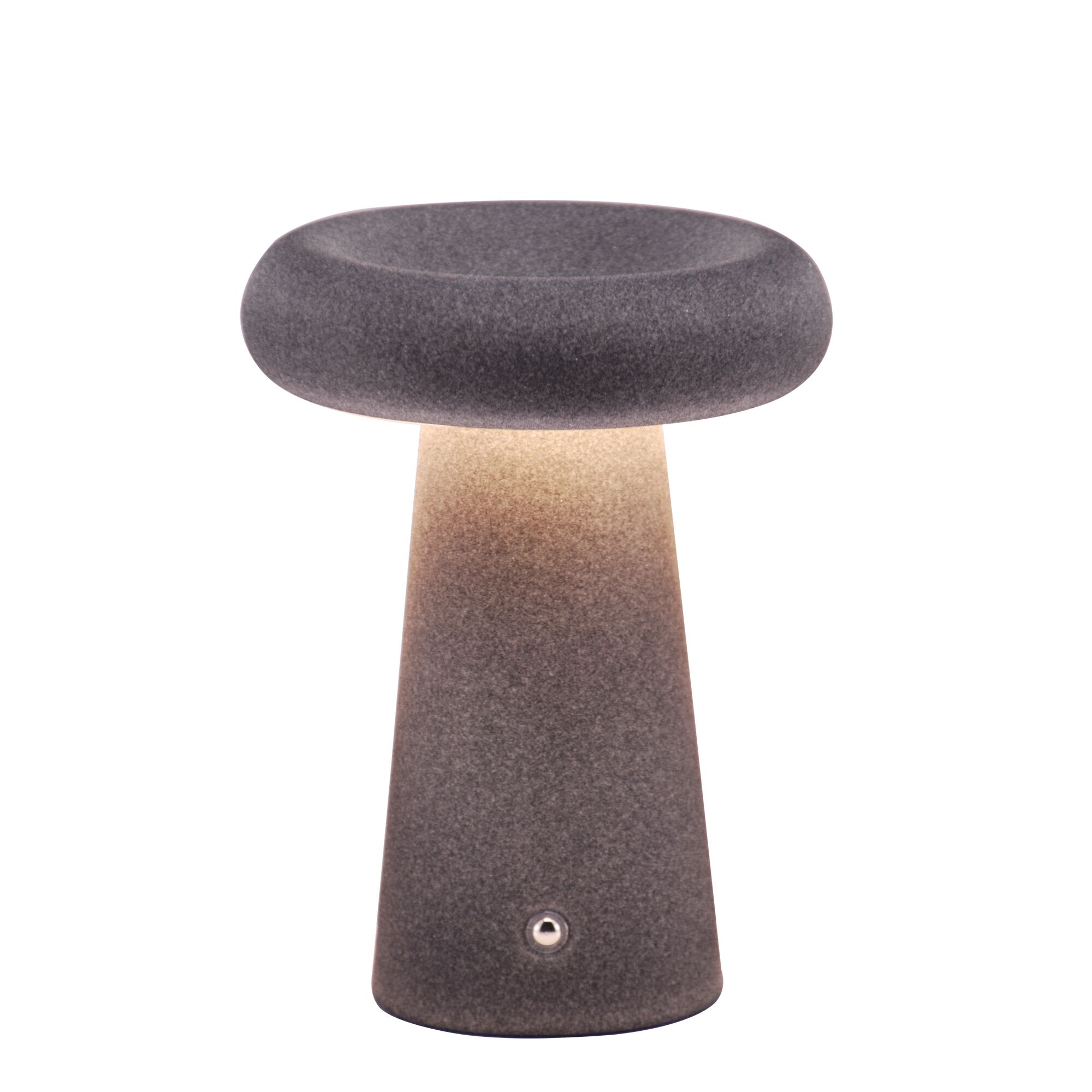Graue Tischleuchte in Pilzform