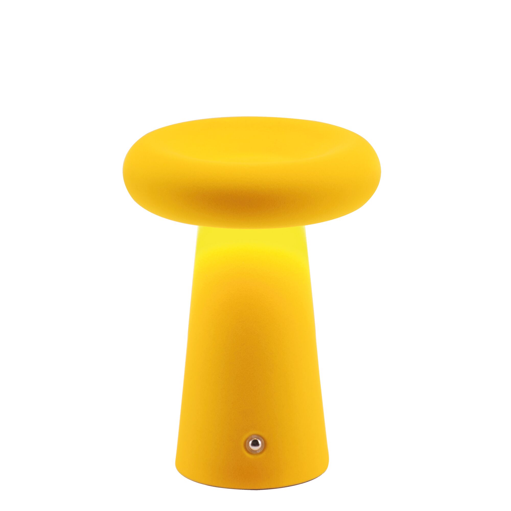 Gelbe Pilzlampe leuchtet.