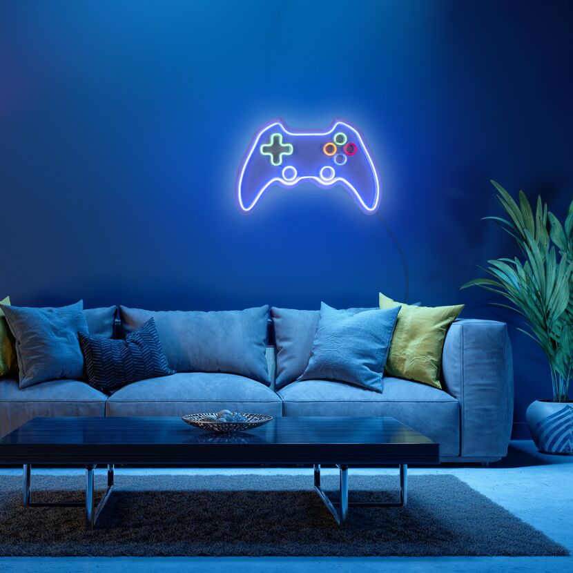 LED-Neon-Bild 'Gamer' mehrfarbig 60 x 40 x 1,5 cm