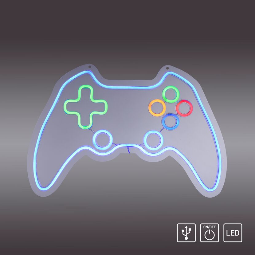 LED-Neon-Bild 'Gamer' mehrfarbig 60 x 40 x 1,5 cm