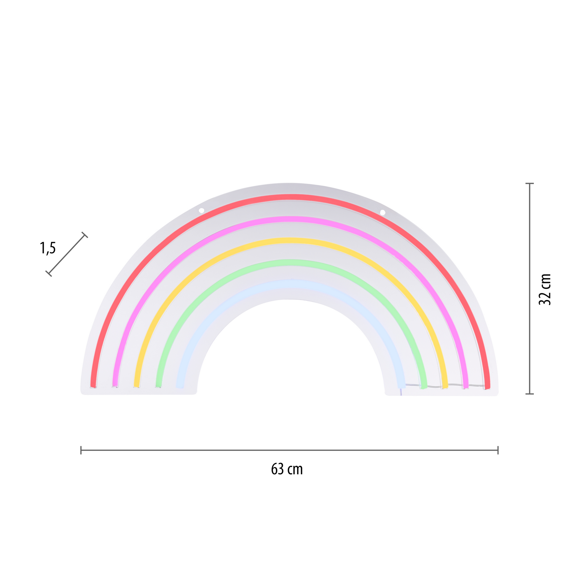 LED-Neon-Bild 'Rainbow' mehrfarbig 63 x 32 x 1,5 cm + product picture