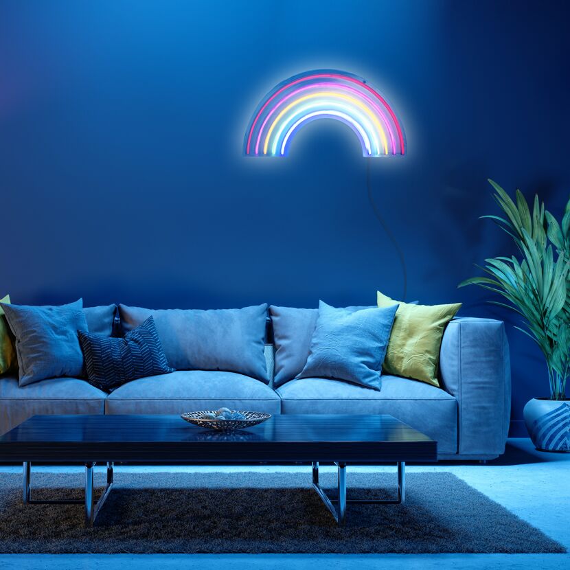 LED-Neon-Bild 'Rainbow' mehrfarbig 63 x 32 x 1,5 cm