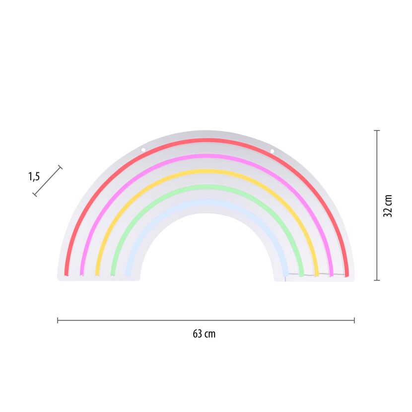 LED-Neon-Bild 'Rainbow' mehrfarbig 63 x 32 x 1,5 cm